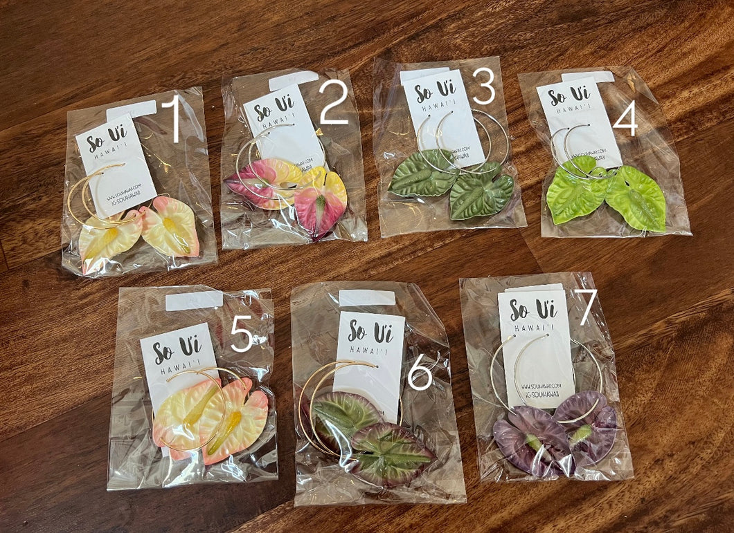 Anthurium Silver Hoops